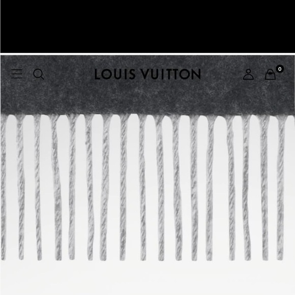 Louis Vuitton Black and Gray Cashmere Scarf - Picture 9 of 10